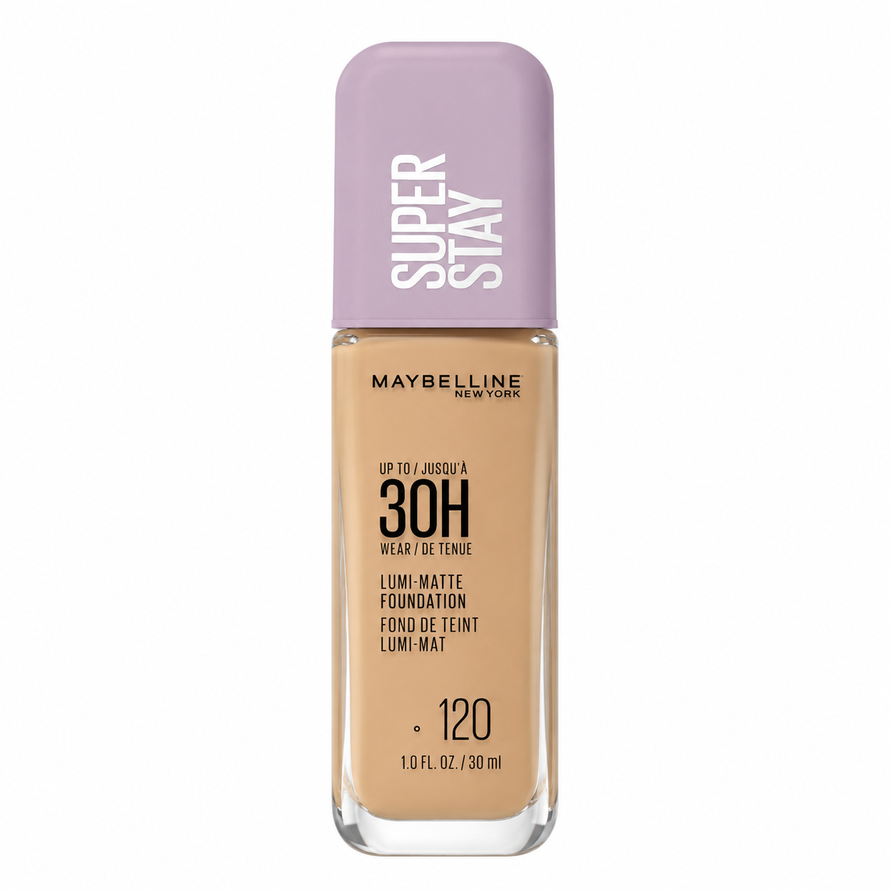 Base Líquida Maybelline Super Stay 30H Lumi-Matte – Larga Duración Tono 120