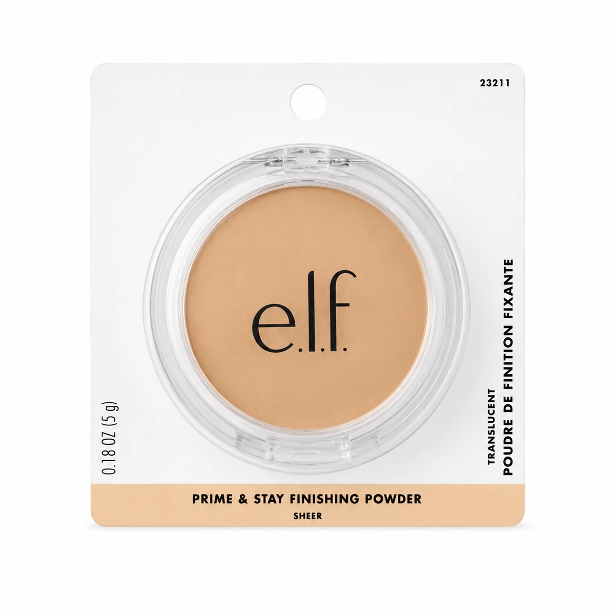 Polvo Fijador e.l.f Prime & Stay Finishing Powder – Control de Brillo Tono Sheer