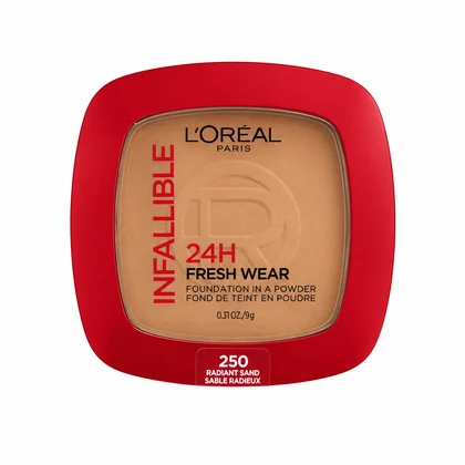 Base en Polvo L'Oréal Infallible 24H Fresh Wear – Acabado Mate Tono 250 Radiant Sand