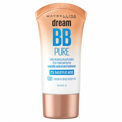 BB Cream Maybelline Dream BB Pure 8-en-1 con Ácido Salicílico – Tono 130 Medium Deep