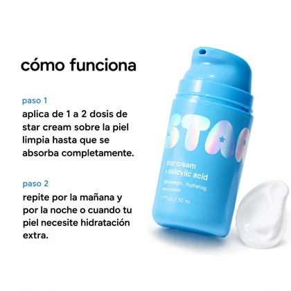 Crema Hidratante Starface Star Cream con Ácido Salicílico – Ligera para Piel con Granitos foto 2
