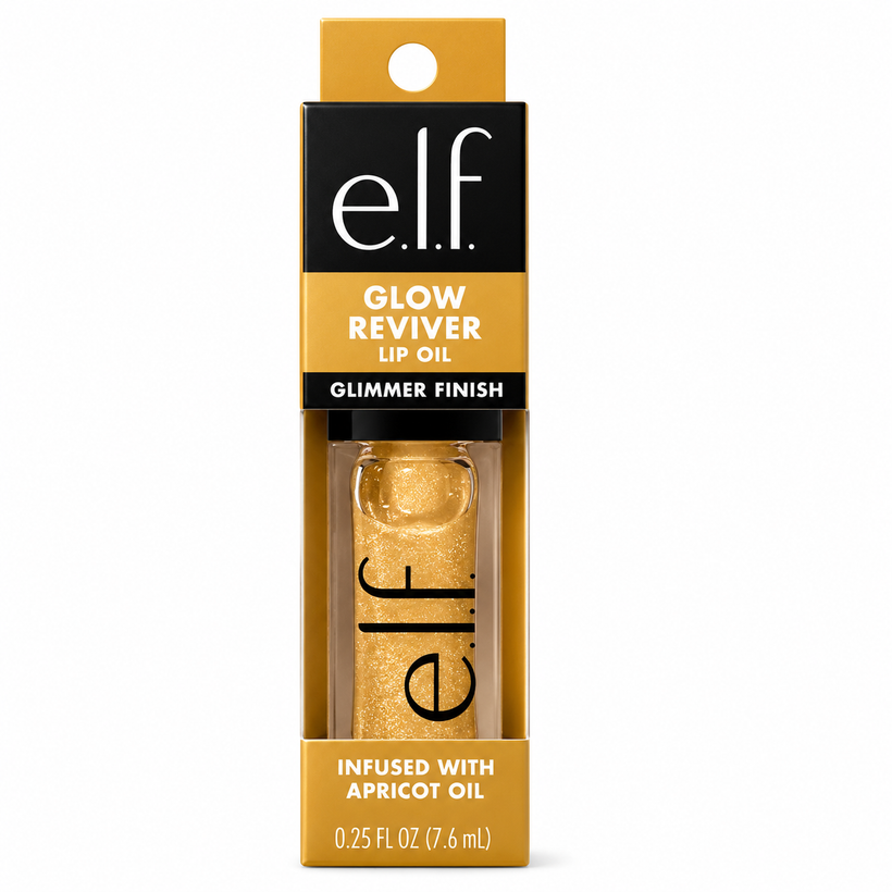 Aceite Labial e.l.f Glow Reviver Glimmer – Brillo con Destellos Tono Citrine Gleam