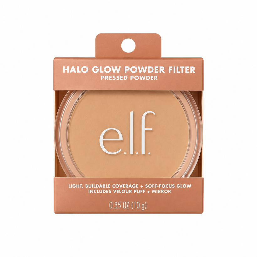 Polvo Compacto e.l.f Halo Glow Powder Filter – Acabado Filtro Tono Fair Warm