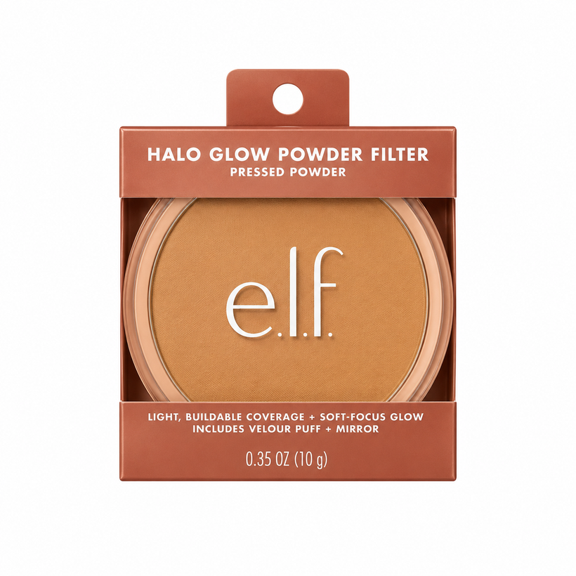 Polvo Compacto e.l.f Halo Glow Powder Filter – Acabado Filtro Tono Light Warm