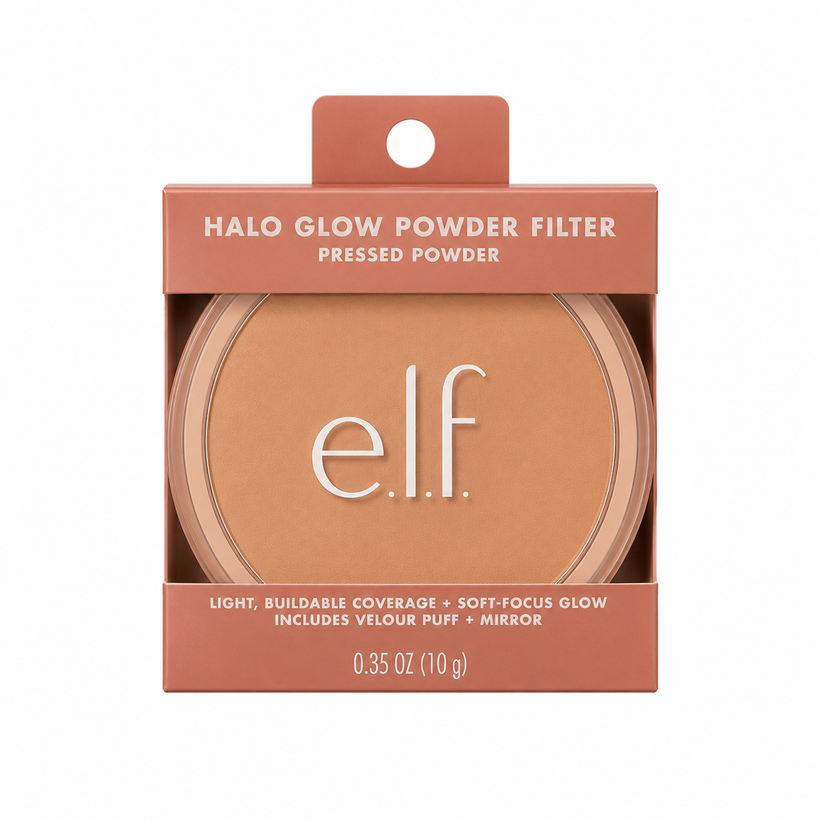 Polvo Compacto e.l.f Halo Glow Powder Filter – Acabado Filtro Tono Light Neutral