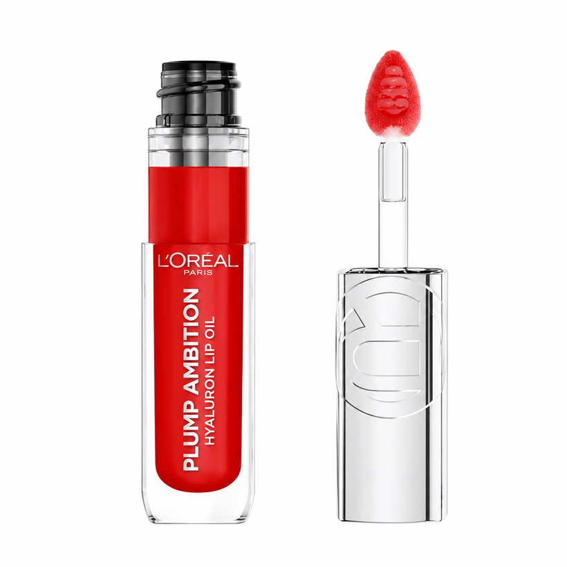 Brillo Labial L'Oréal Plump & Shine – Gloss con Efecto Volumen y Brillo 380 Rouge In Love