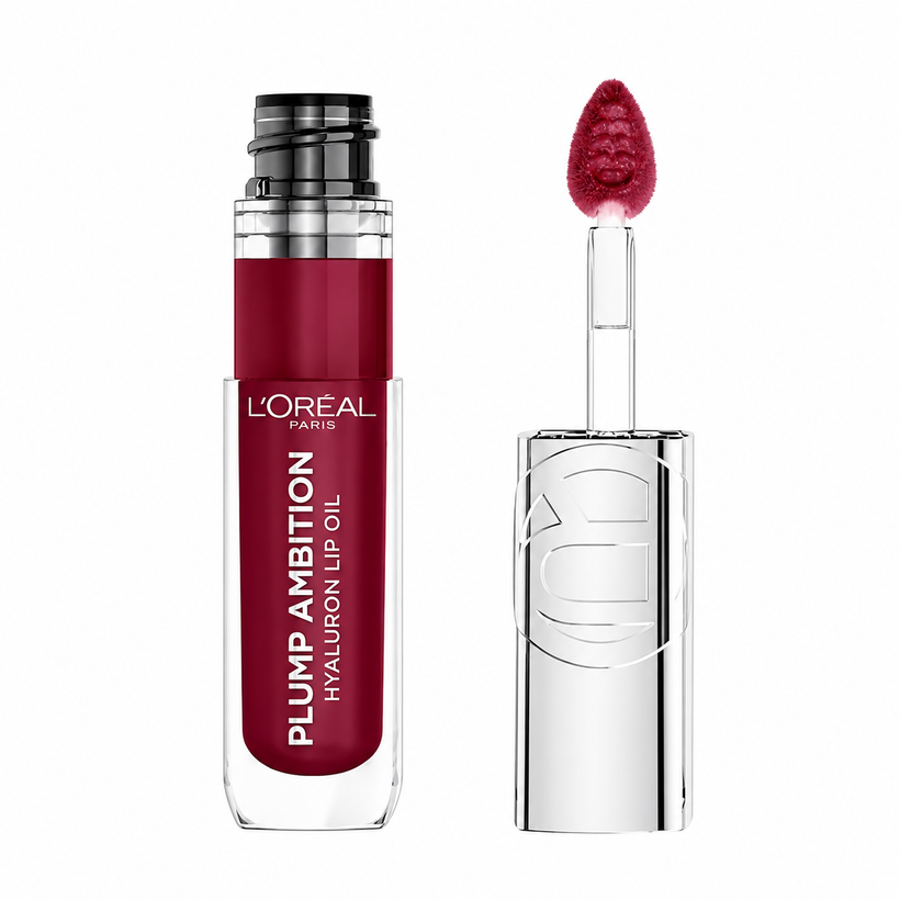 Brillo Labial L'Oréal Plump & Shine Hyaluronic – Gloss con Volumen y Brillo 490 Berry Jolie
