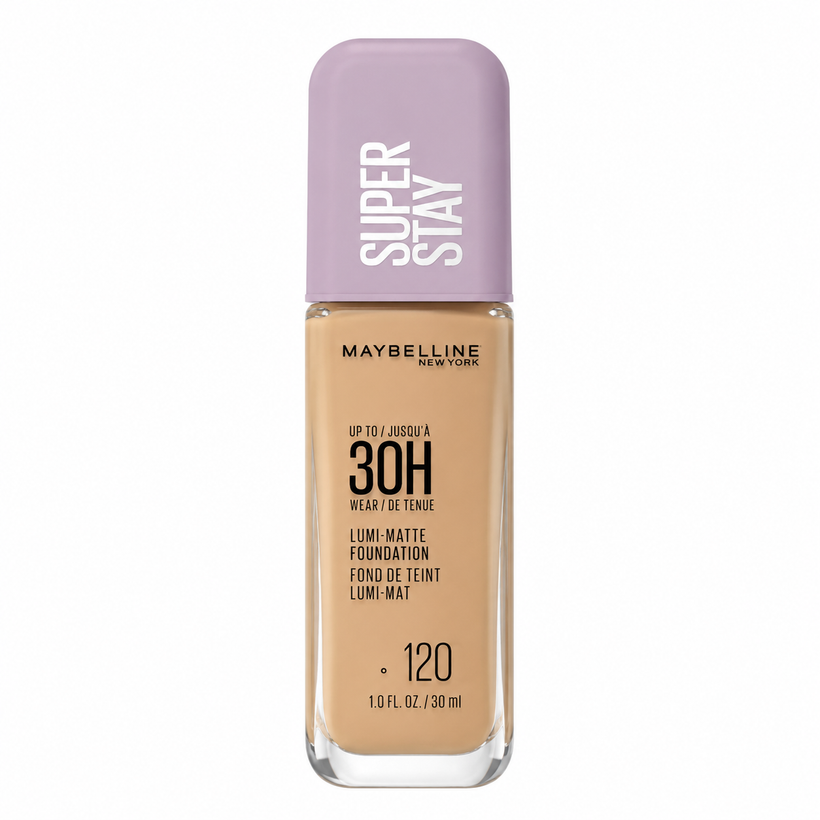 Base Líquida Maybelline Super Stay 30H Lumi-Matte – Larga Duración Tono 120