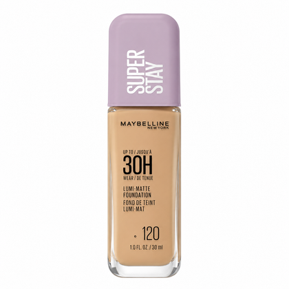 Base Líquida Maybelline Super Stay 30H Lumi-Matte – Larga Duración Tono 120