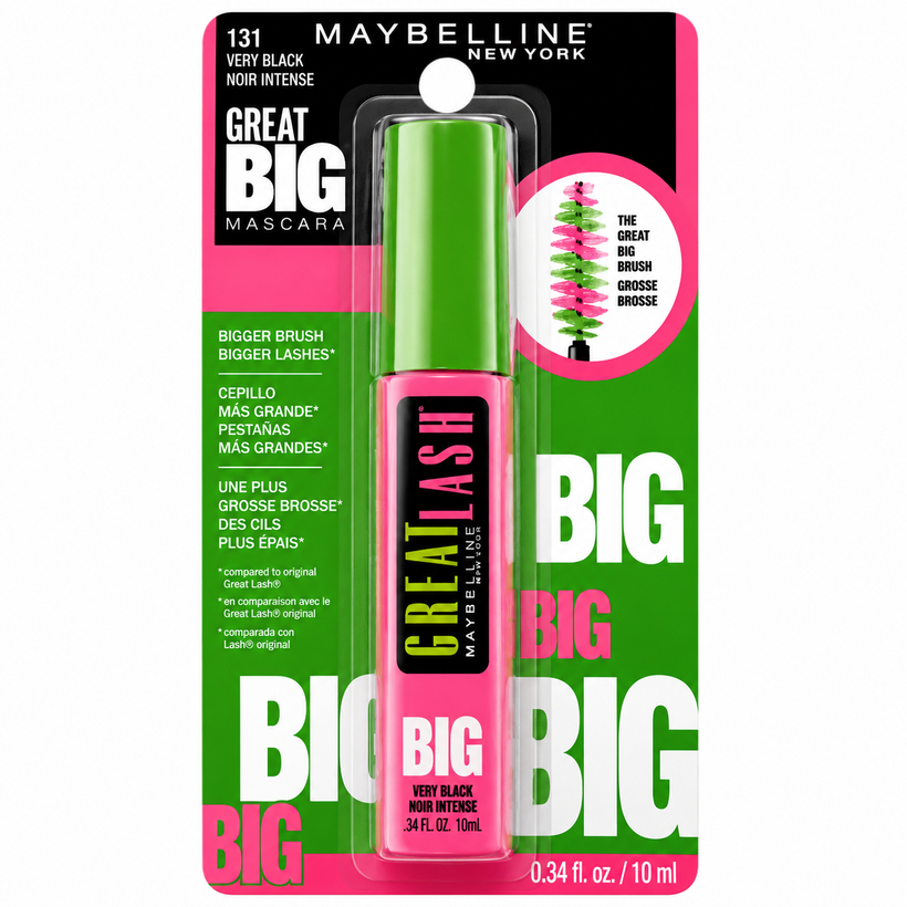 Máscara de Pestañas Maybelline Great Lash Big – Volumen Tono 131 Very Black