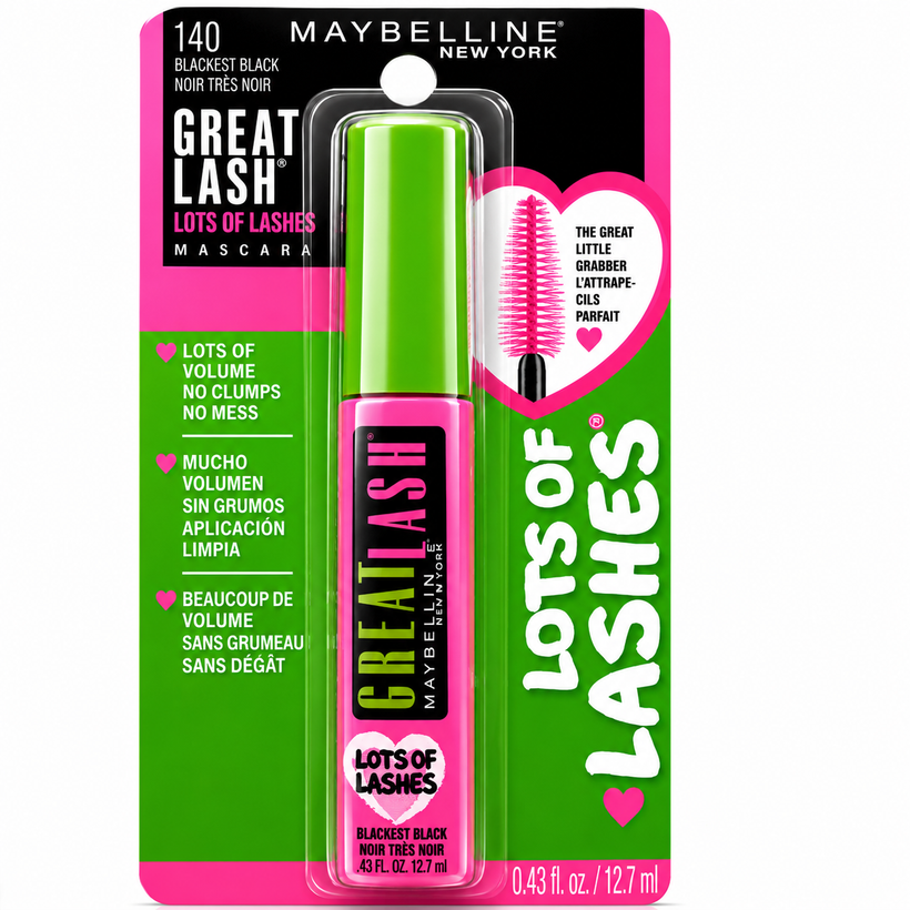 Máscara de Pestañas Maybelline Great Lash Lots of Lashes – Tono 140 Blackest Black