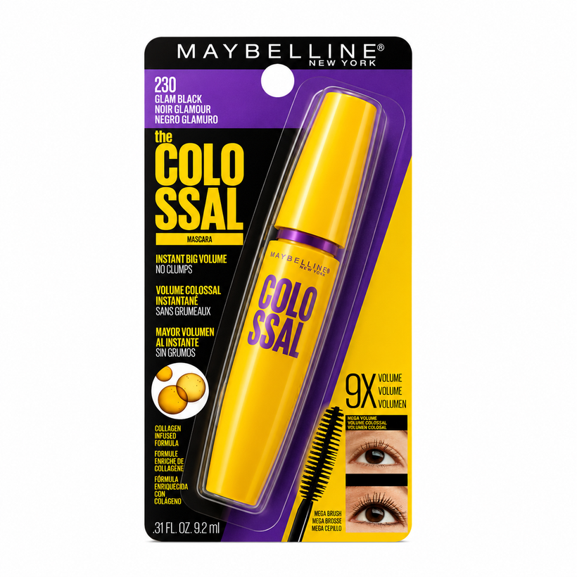 Máscara de Pestañas Maybelline The Colossal – Volumen Instantáneo Tono 230 Glam Black