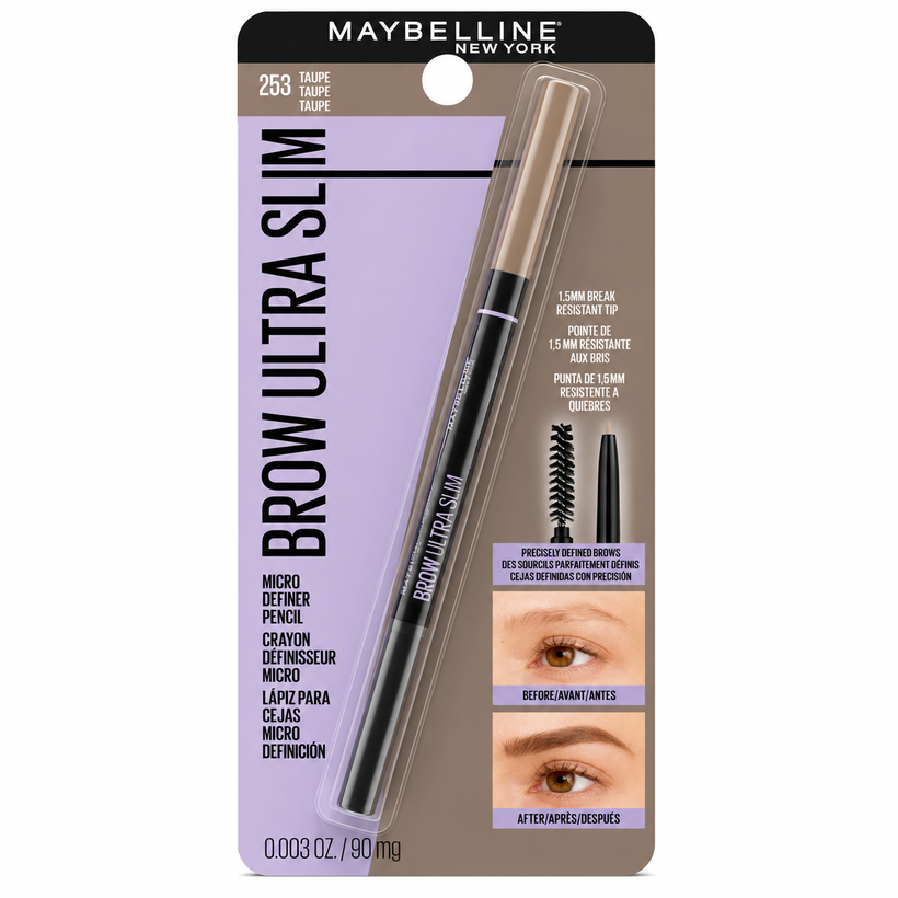 Lápiz de Cejas Maybelline Brow Ultra Slim – Define con Precisión Tono 253 Taupe