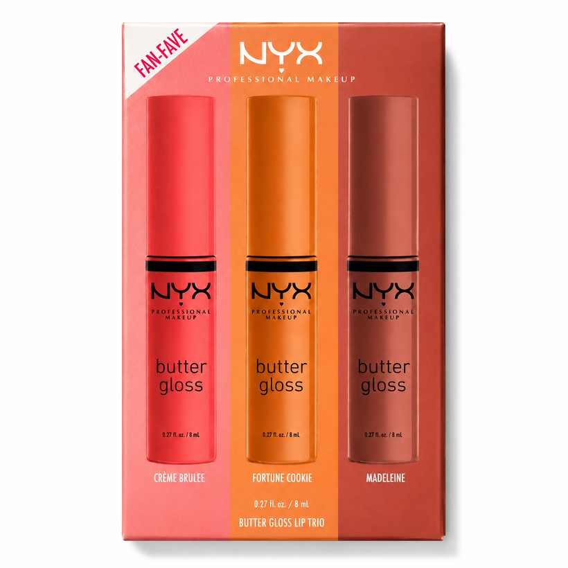 Set de Brillos Labiales NYX Butter Gloss Trío 02 – 3 Tonos Nude
