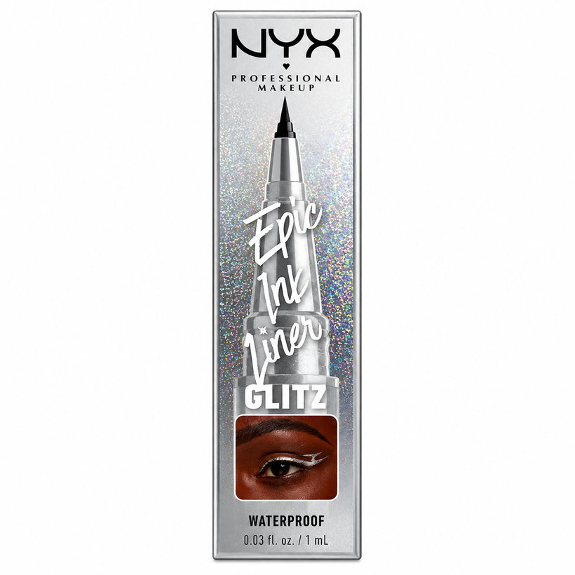Delineador Líquido NYX Epic Ink Liner Glitz – A Prueba de Agua con Glitter Tono Flashy Flare