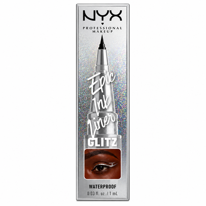 Delineador Líquido NYX Epic Ink Liner Glitz – A Prueba de Agua con Glitter Tono Flashy Flare