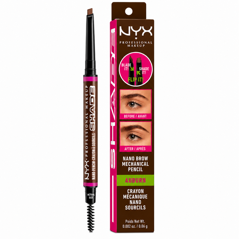 Lápiz de Cejas NYX Nano Brow Mechanical – Trazo Ultrafino Tono Auburn