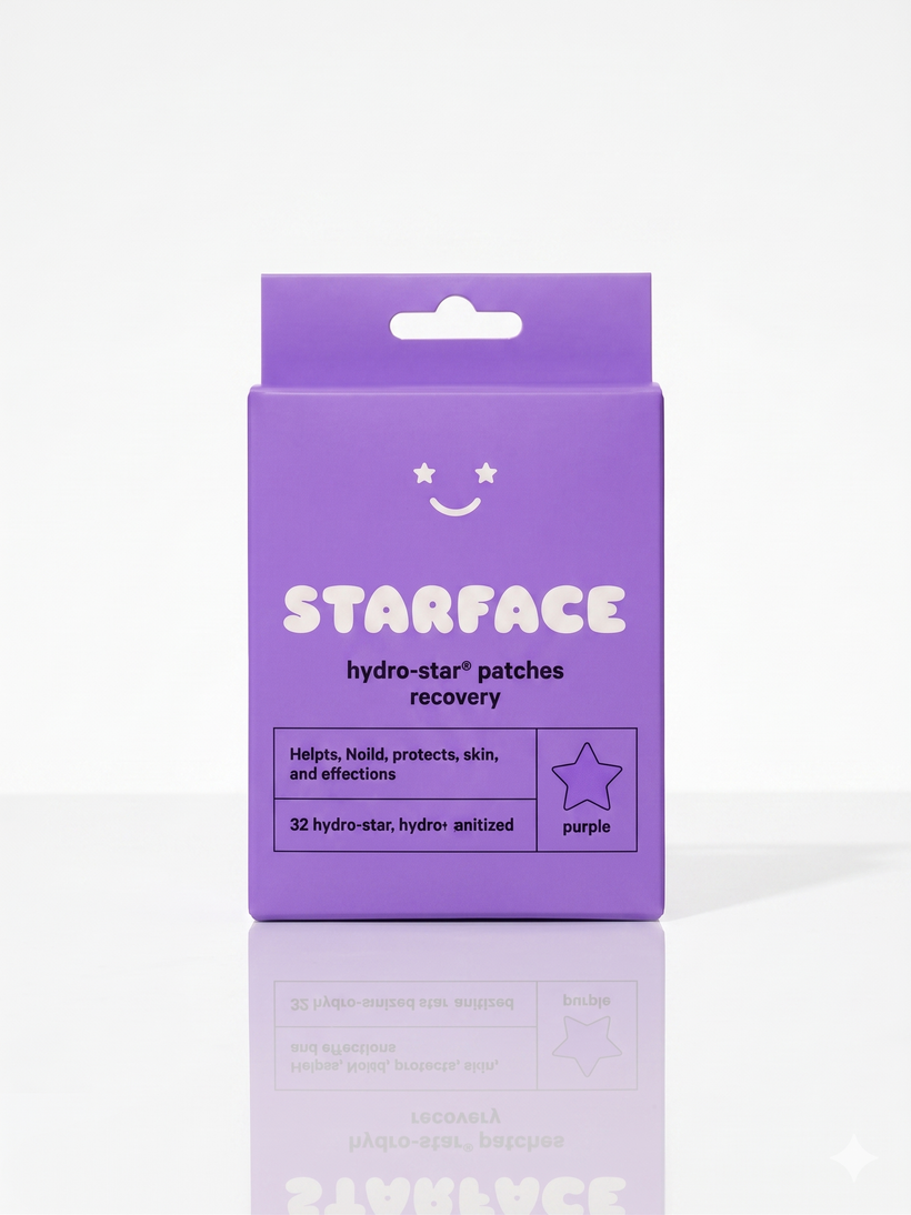 Parches para Granitos Starface Hydro-Star – Hidrocoloide en Forma de Estrella Tono Purple